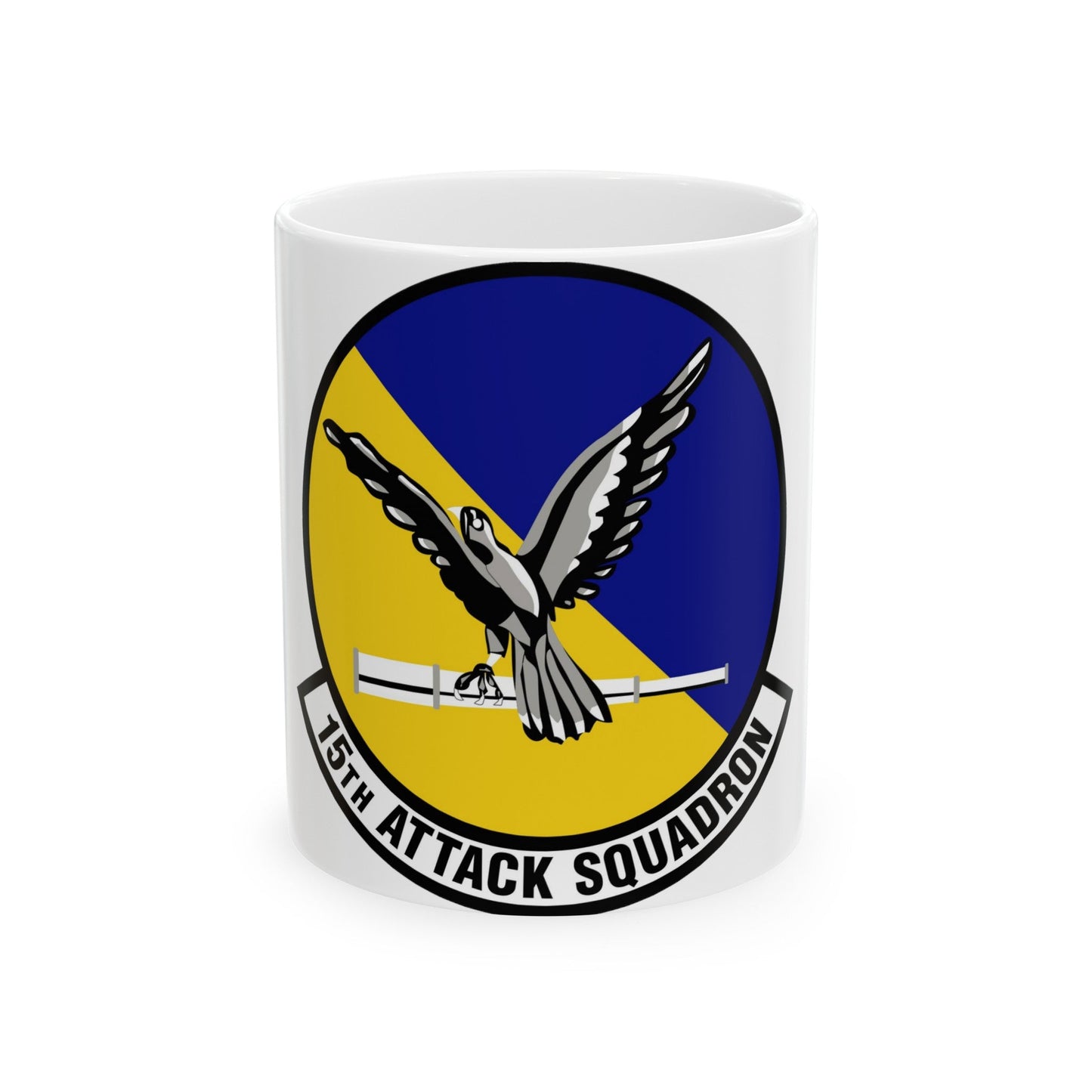 15th Attack Squadron Emblem (U.S. Air Force) White Coffee Mug-11oz-The Sticker Space