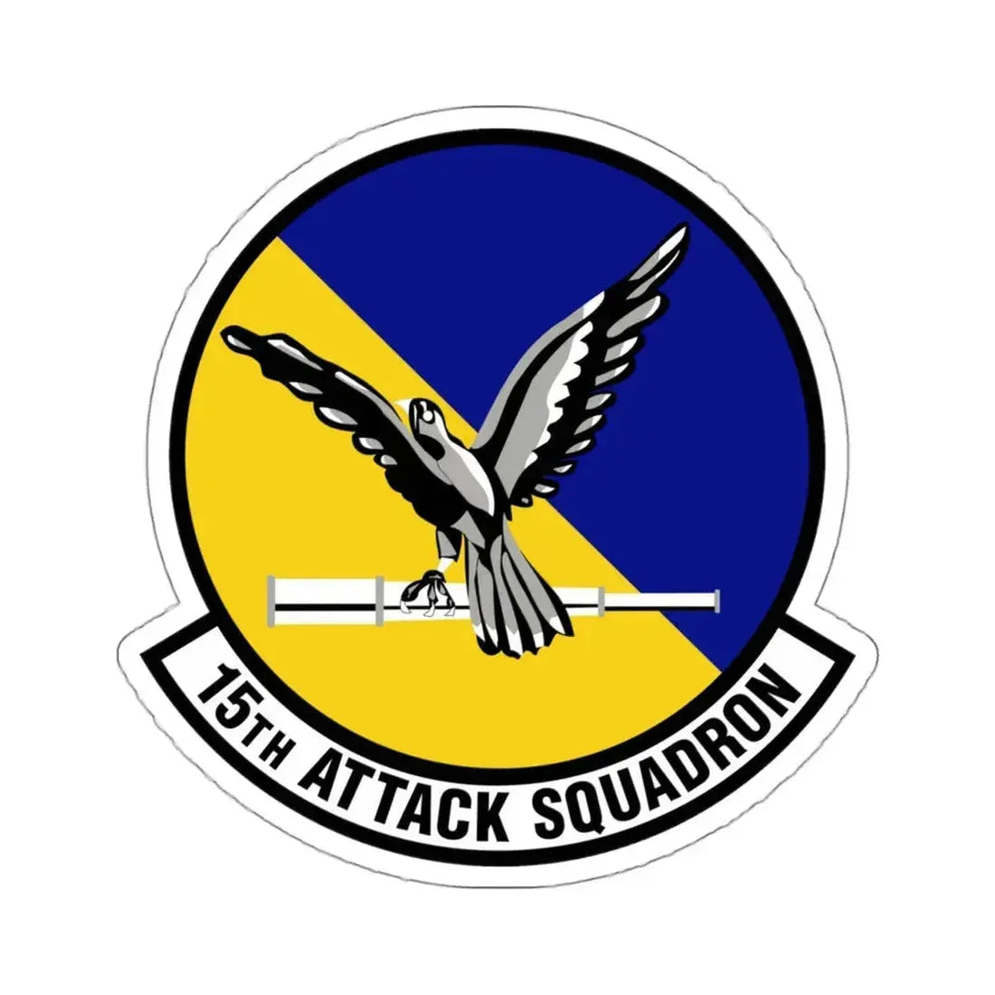 15th Attack Squadron Emblem (U.S. Air Force) STICKER Vinyl Kiss-Cut Decal 4 Inch White - The Sticker Space