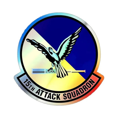 15th Attack Squadron (U.S. Air Force) Holographic STICKER Die-Cut Vinyl Decal 4 Inch Holographic - The Sticker Space