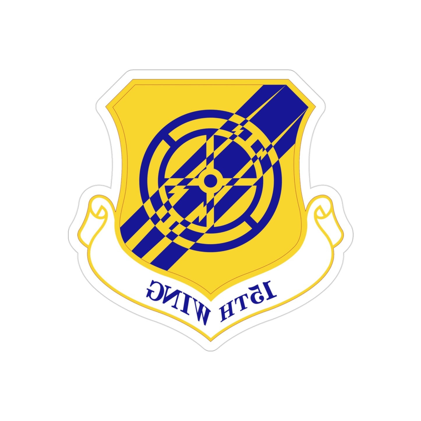 15th Wing (U.S. Air Force) REVERSE PRINT Transparent STICKER-3" × 3"-The Sticker Space