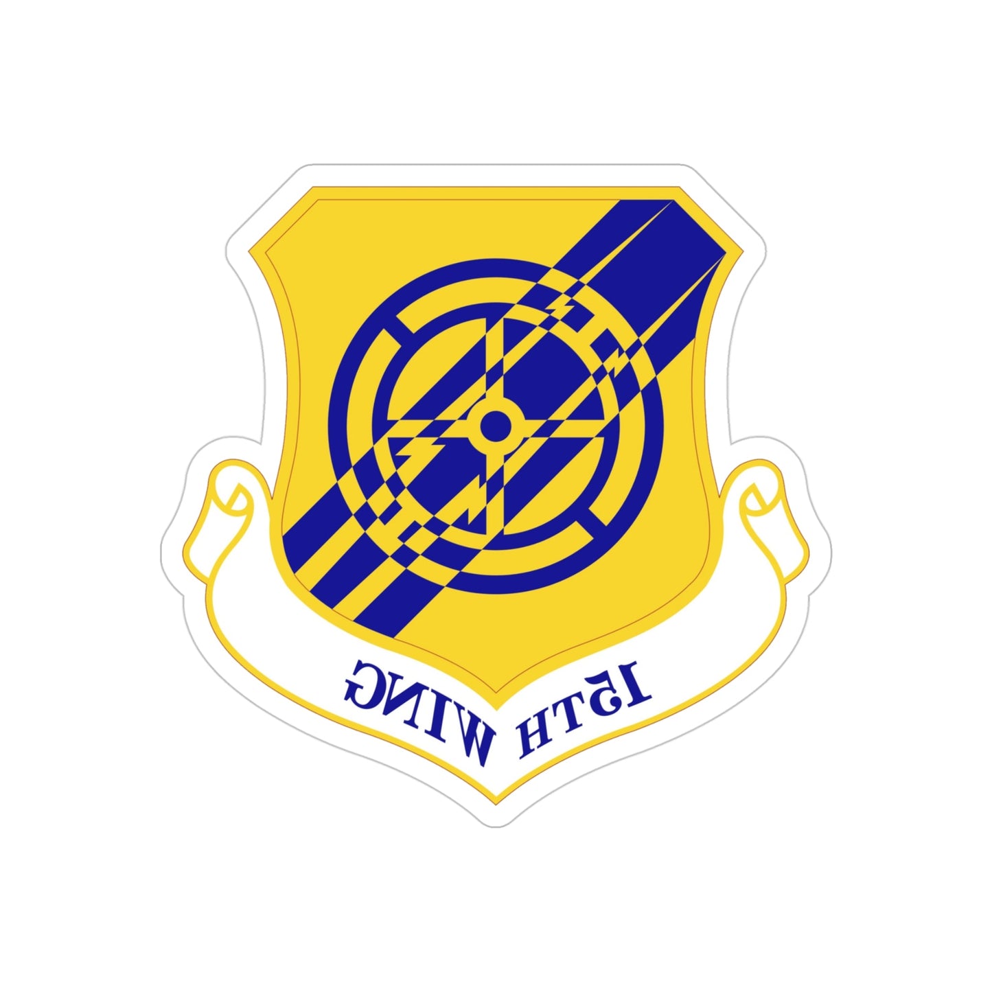 15th Wing (U.S. Air Force) REVERSE PRINT Transparent STICKER-4" × 4"-The Sticker Space