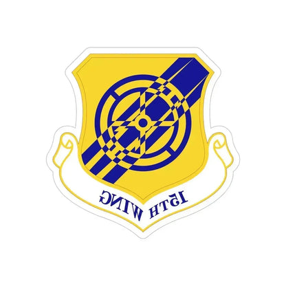 15th Wing (U.S. Air Force) REVERSE PRINT Transparent Die-Cut STICKER 6 Inch Die-Cut Transparent - The Sticker Space