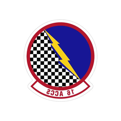 16 Airborne Command and Control Squadron ACC (U.S. Air Force) REVERSE PRINT Transparent Die-Cut STICKER 4 Inch Die-Cut Transparent - The Sticker Space