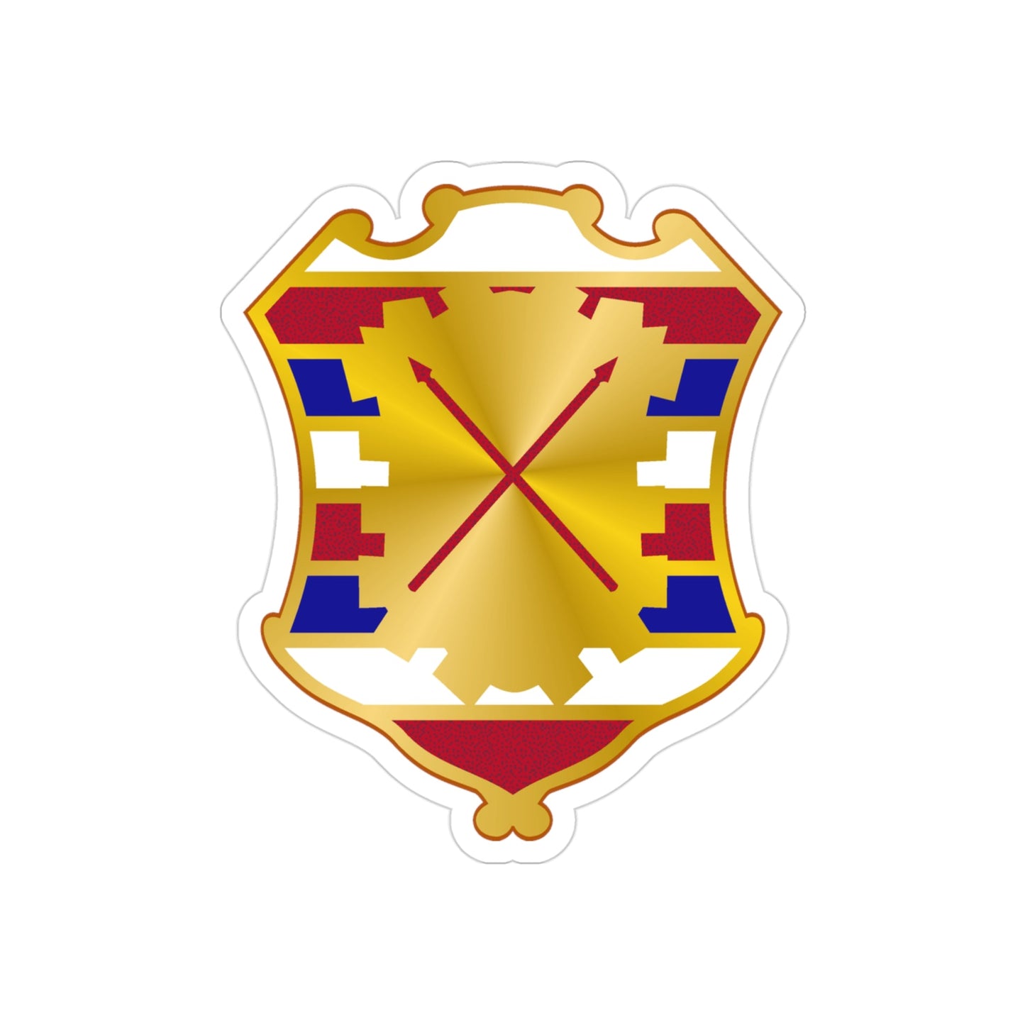 16 Antiaircraft Artillery Gun Battalion (U.S. Army) REVERSE PRINT Transparent STICKER-3" × 3"-The Sticker Space