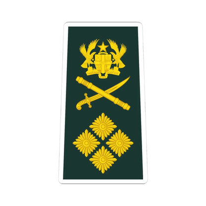 16 Ghana Army GEN (Ghana) (Military Rank) STICKER Vinyl Kiss-Cut Decal 4 Inch White - The Sticker Space