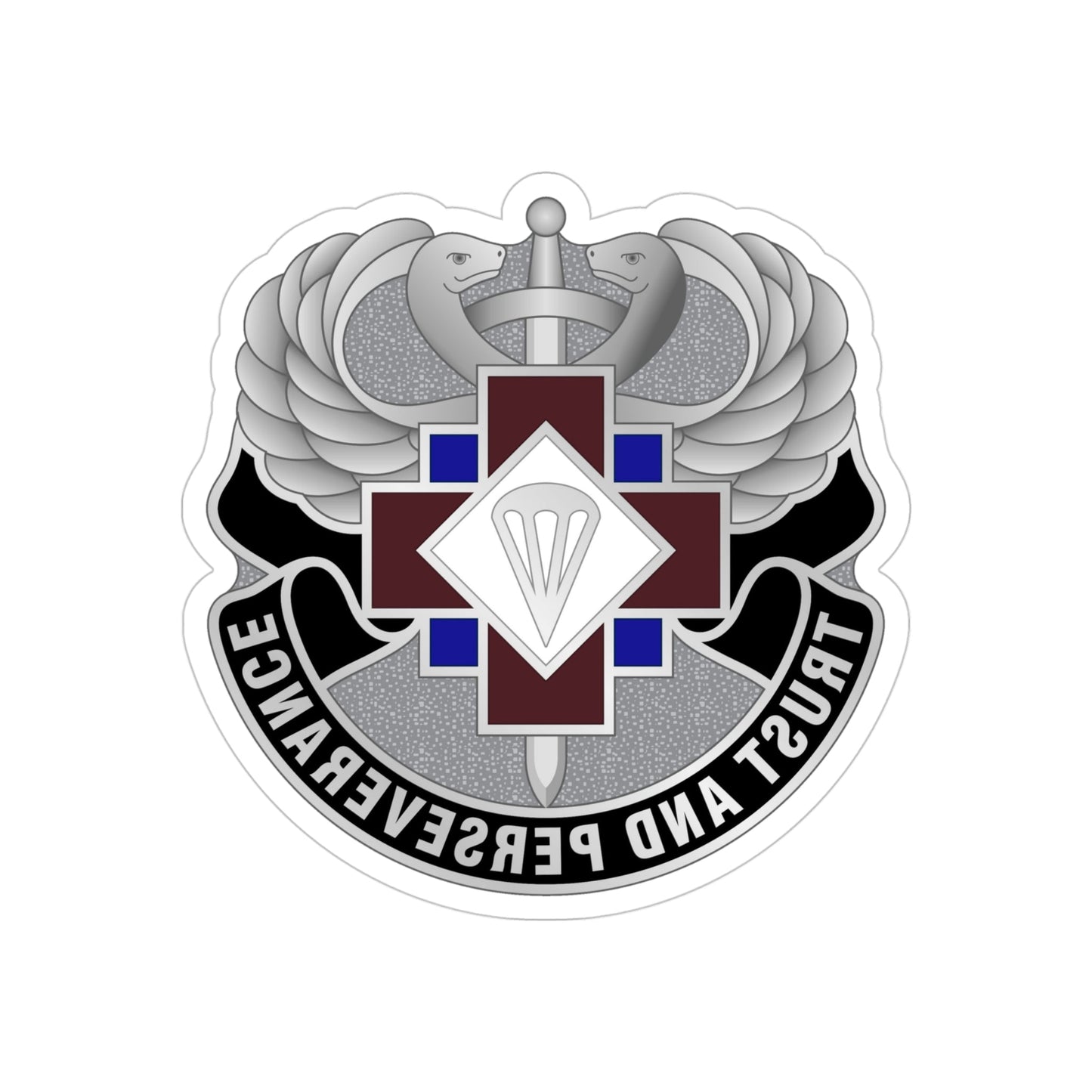 16 Hospital Center (U.S. Army) REVERSE PRINT Transparent STICKER-4" × 4"-The Sticker Space