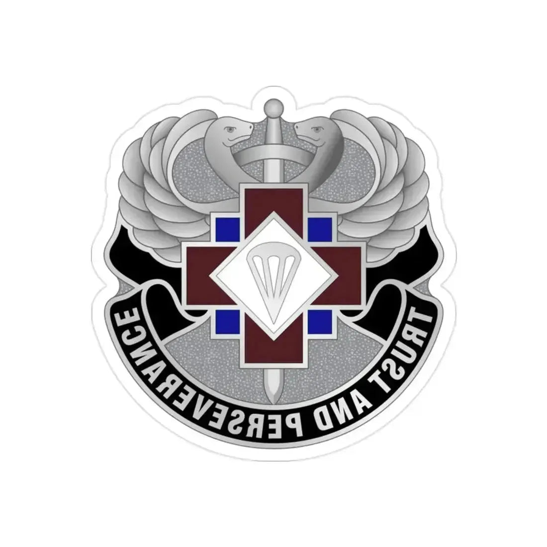 16 Hospital Center (U.S. Army) REVERSE PRINT Transparent Die-Cut STICKER 2 Inch Die-Cut Transparent - The Sticker Space