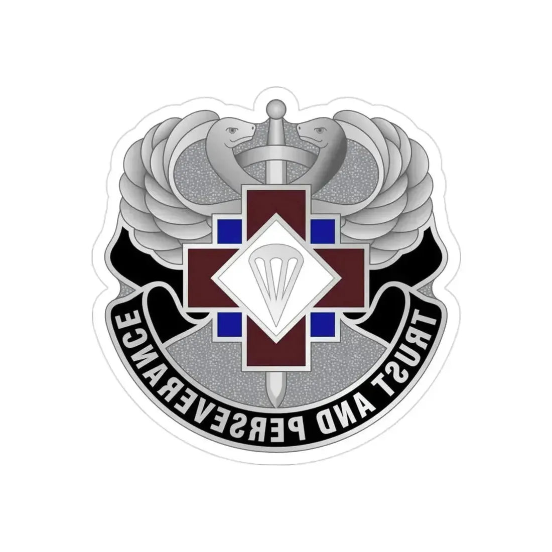 16 Hospital Center (U.S. Army) REVERSE PRINT Transparent Die-Cut STICKER 3 Inch Die-Cut Transparent - The Sticker Space