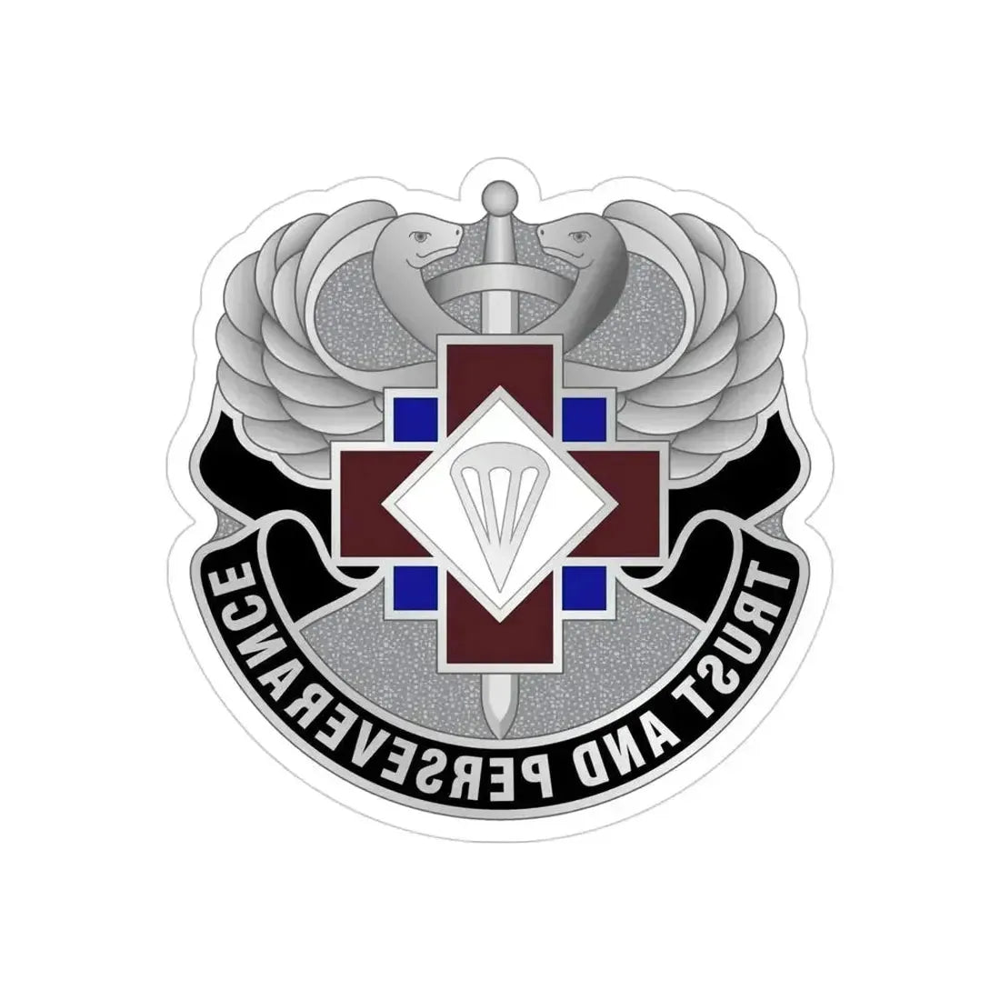 16 Hospital Center (U.S. Army) REVERSE PRINT Transparent Die-Cut STICKER 4 Inch Die-Cut Transparent - The Sticker Space