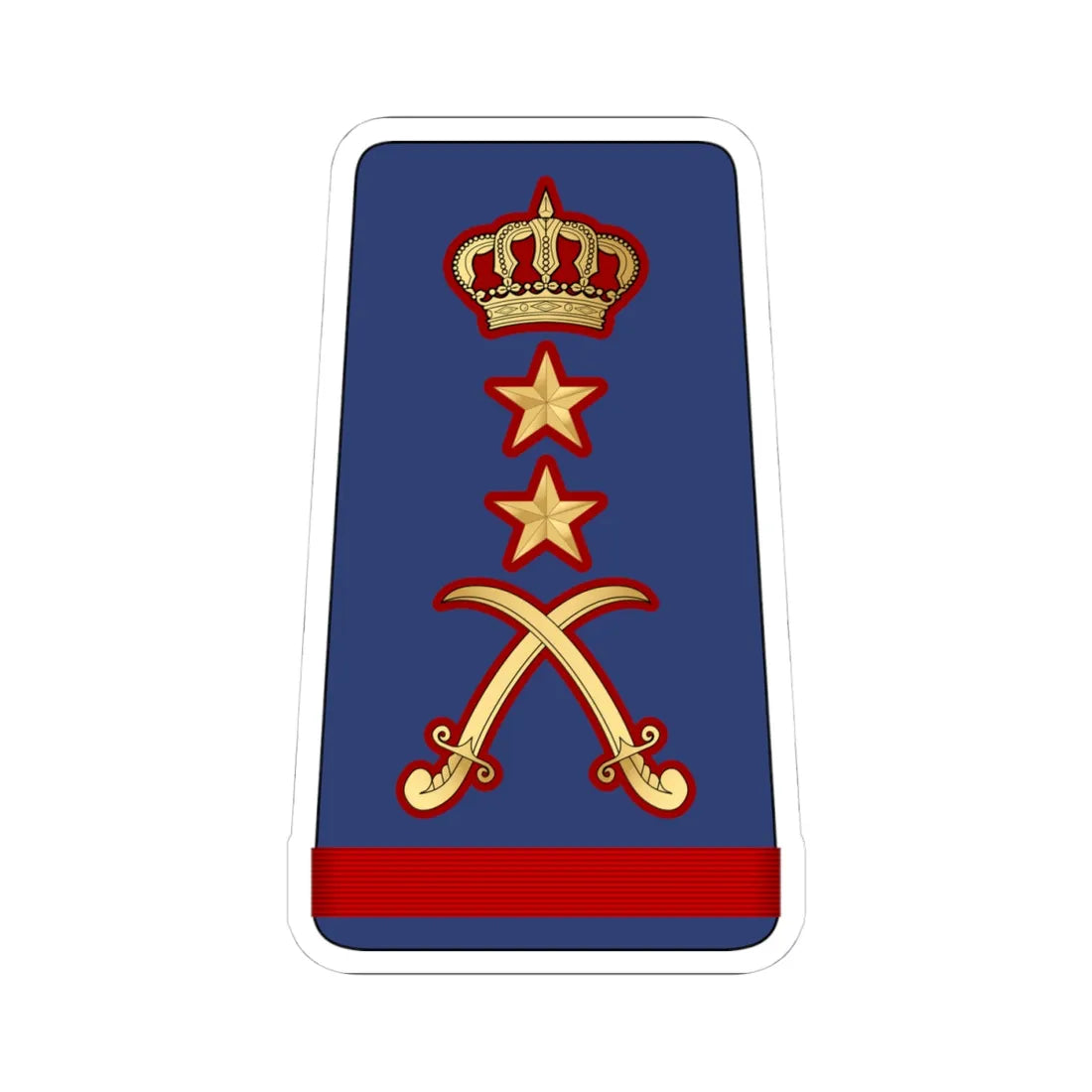 16. KAF GEN (Kuwait) (Military Rank) STICKER Vinyl Kiss-Cut Decal 4 Inch White - The Sticker Space