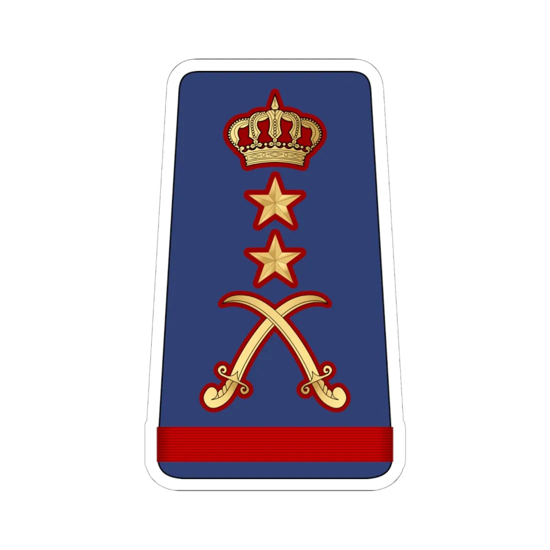 16. KAF GEN (Kuwait) (Military Rank) STICKER Vinyl Kiss-Cut Decal 6 Inch White - The Sticker Space