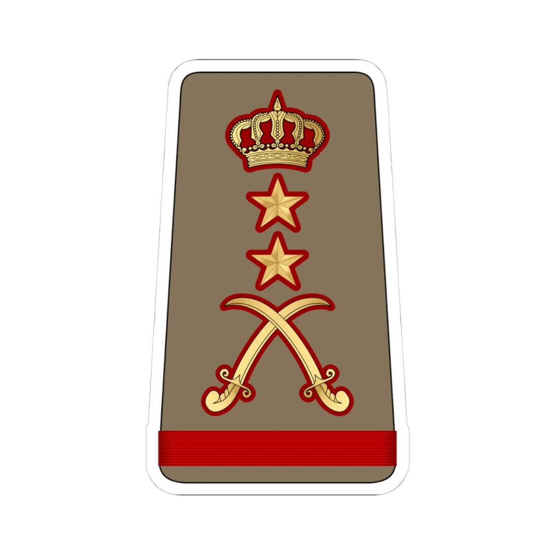16. KLF GEN (Kuwait) (Military Rank) STICKER Vinyl Kiss-Cut Decal 4 Inch White - The Sticker Space
