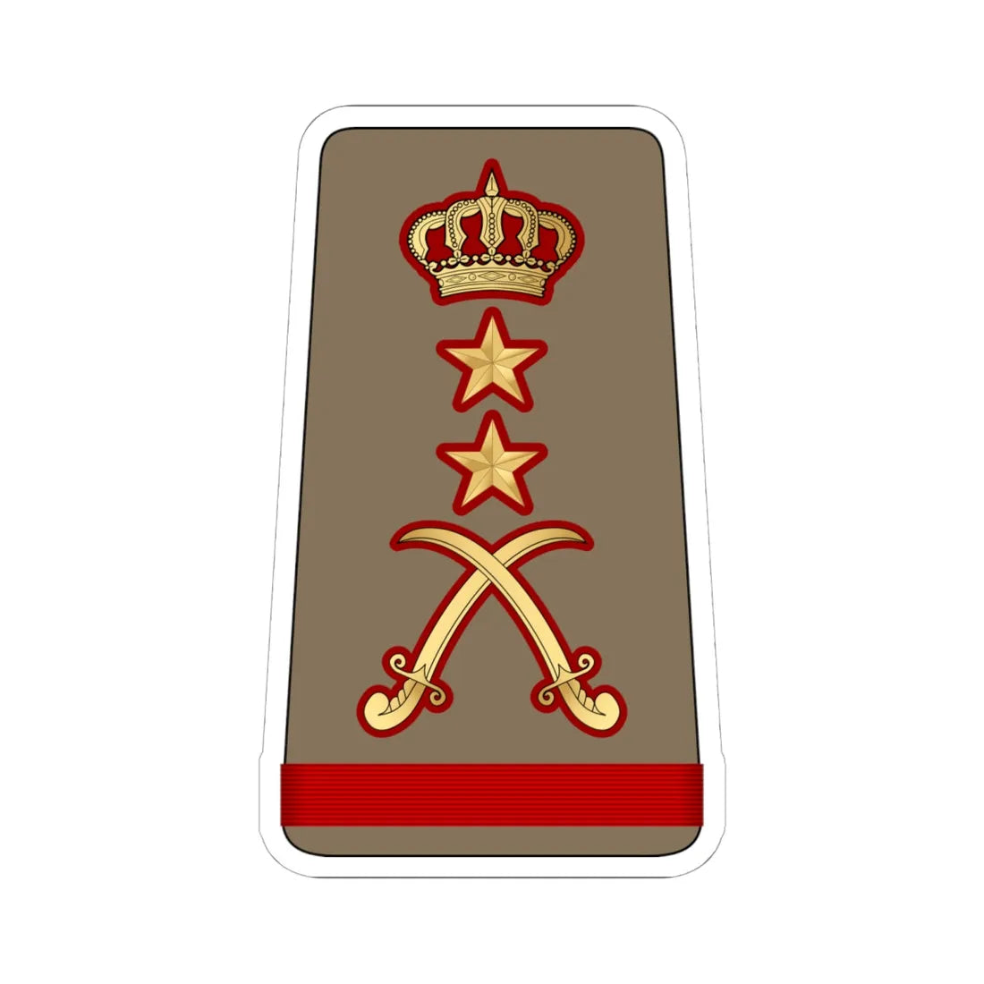 16. KLF GEN (Kuwait) (Military Rank) STICKER Vinyl Kiss-Cut Decal 6 Inch White - The Sticker Space