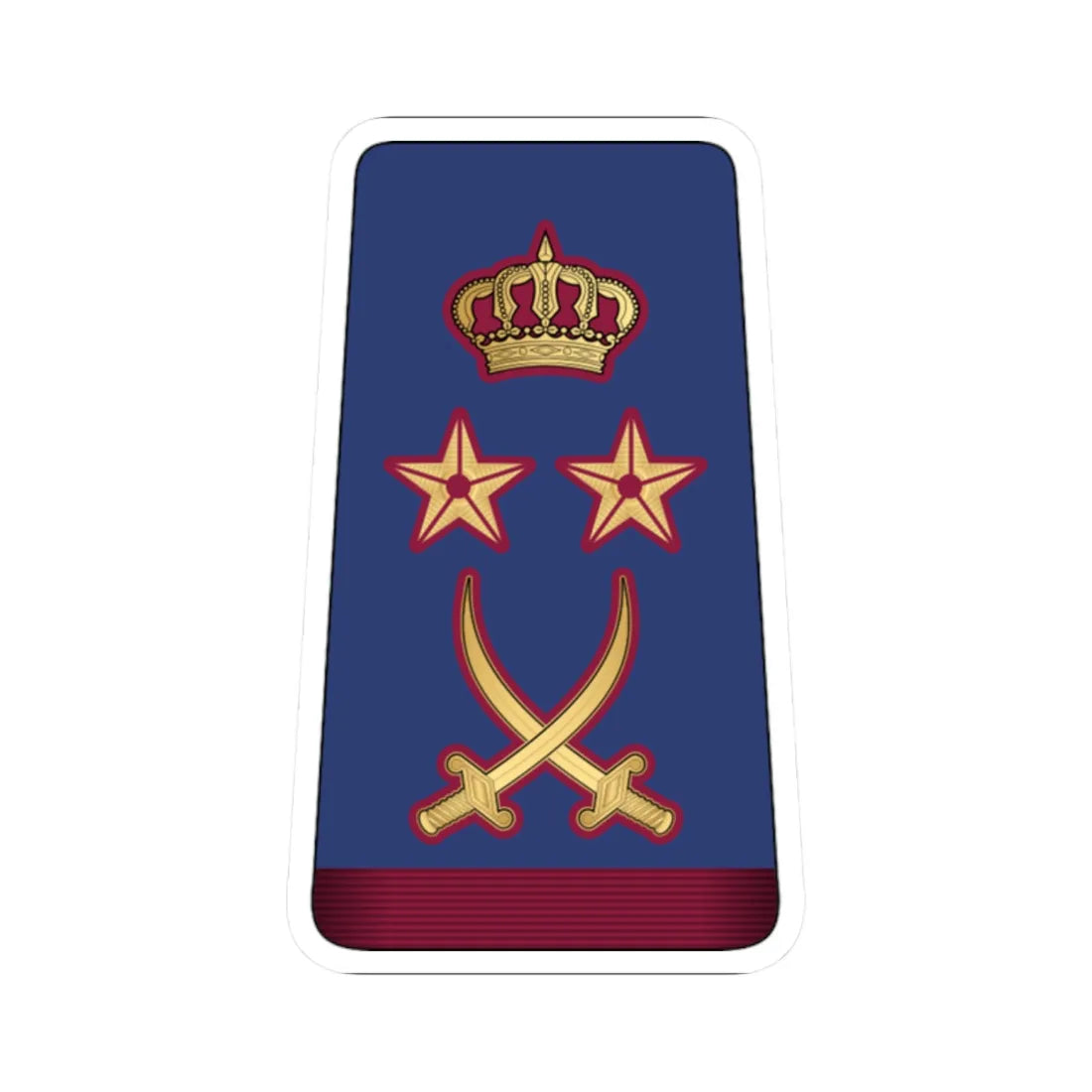 16. QEAF GEN (Qatar) (Military Rank) STICKER Vinyl Kiss-Cut Decal 2 Inch White - The Sticker Space