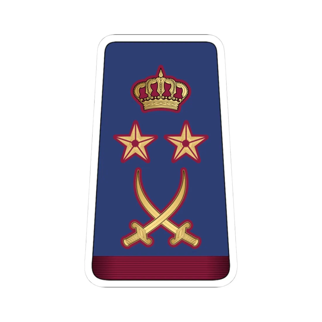 16. QEAF GEN (Qatar) (Military Rank) STICKER Vinyl Kiss-Cut Decal 3 Inch White - The Sticker Space
