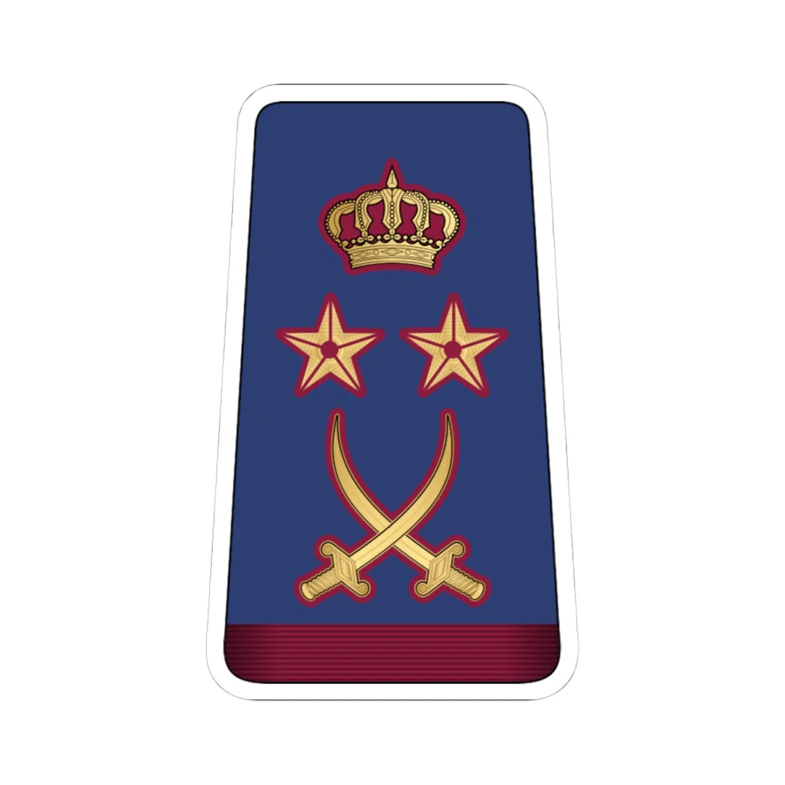 16. QEAF GEN (Qatar) (Military Rank) STICKER Vinyl Kiss-Cut Decal 4 Inch White - The Sticker Space