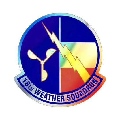 16 Weather Squadron AFWA (U.S. Air Force) Holographic STICKER Die-Cut Vinyl Decal 4 Inch Holographic - The Sticker Space
