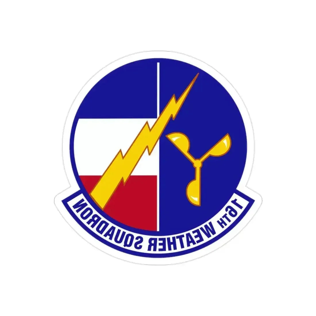 16 Weather Squadron AFWA (U.S. Air Force) REVERSE PRINT Transparent Die-Cut STICKER 2 Inch Die-Cut Transparent - The Sticker Space
