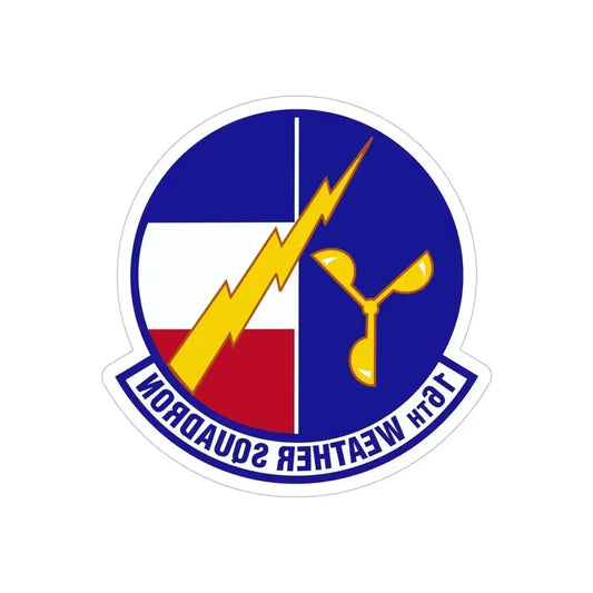 16 Weather Squadron AFWA (U.S. Air Force) REVERSE PRINT Transparent Die-Cut STICKER 6 Inch Die-Cut Transparent - The Sticker Space