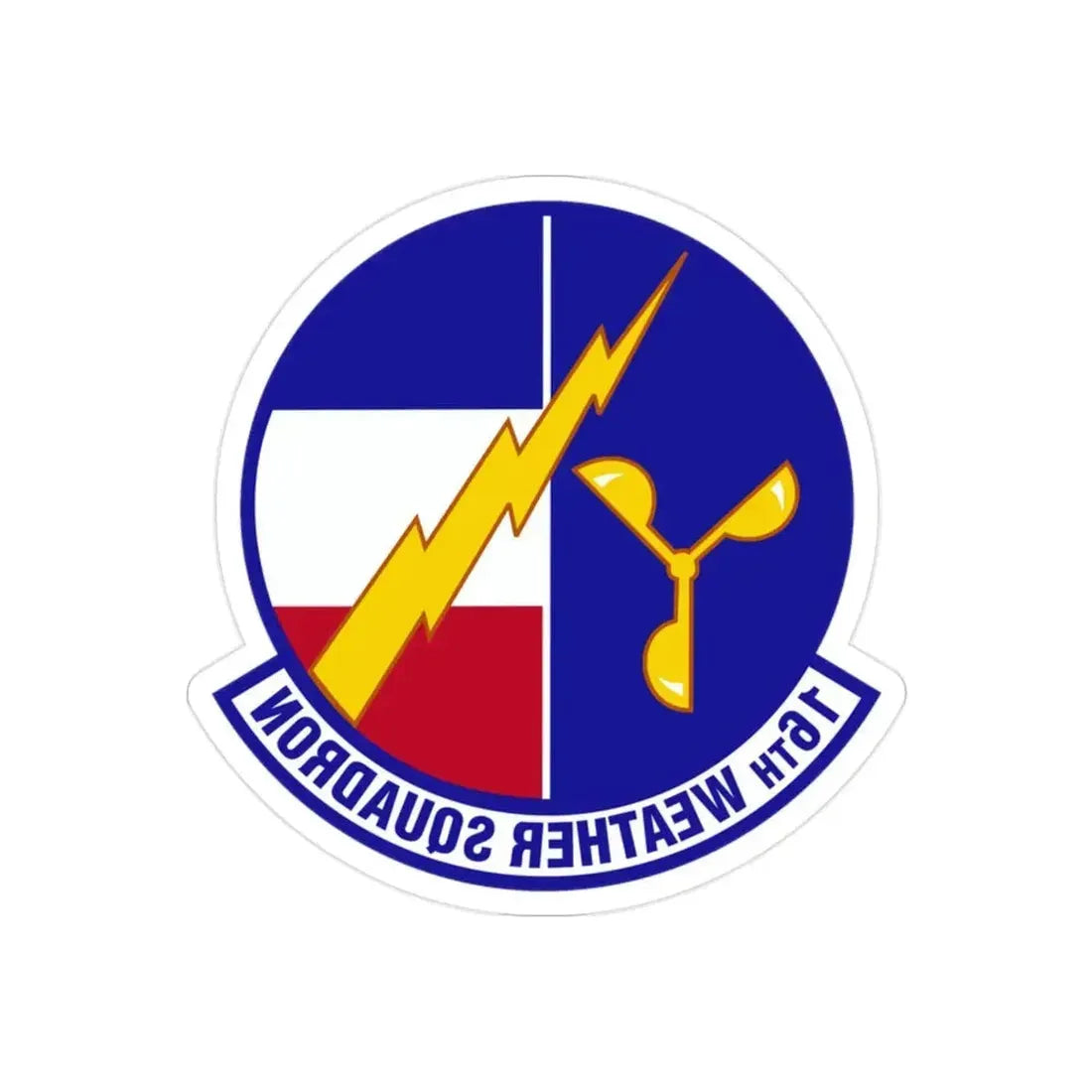 16 Weather Squadron AFWA (U.S. Air Force) REVERSE PRINT Transparent Die-Cut STICKER - The Sticker Space