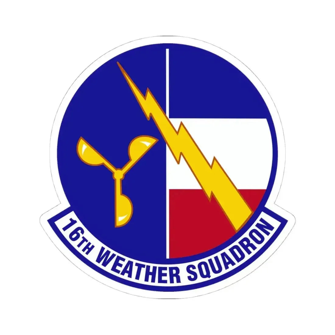 16 Weather Squadron AFWA (U.S. Air Force) STICKER Vinyl Kiss-Cut Decal 4 Inch White - The Sticker Space
