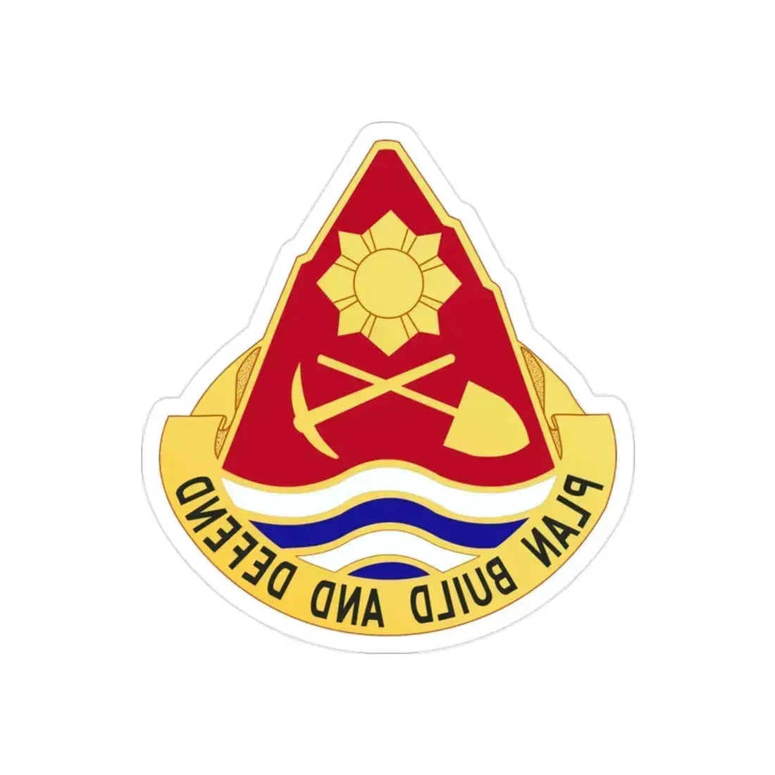 160 Engineer Group (U.S. Army) REVERSE PRINT Transparent Die-Cut STICKER 2 Inch Die-Cut Transparent - The Sticker Space