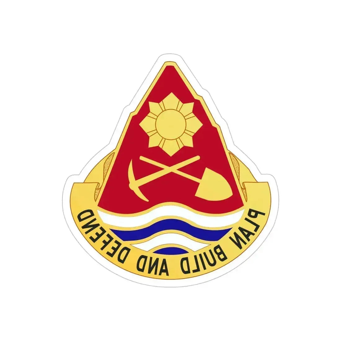 160 Engineer Group (U.S. Army) REVERSE PRINT Transparent Die-Cut STICKER 6 Inch Die-Cut Transparent - The Sticker Space