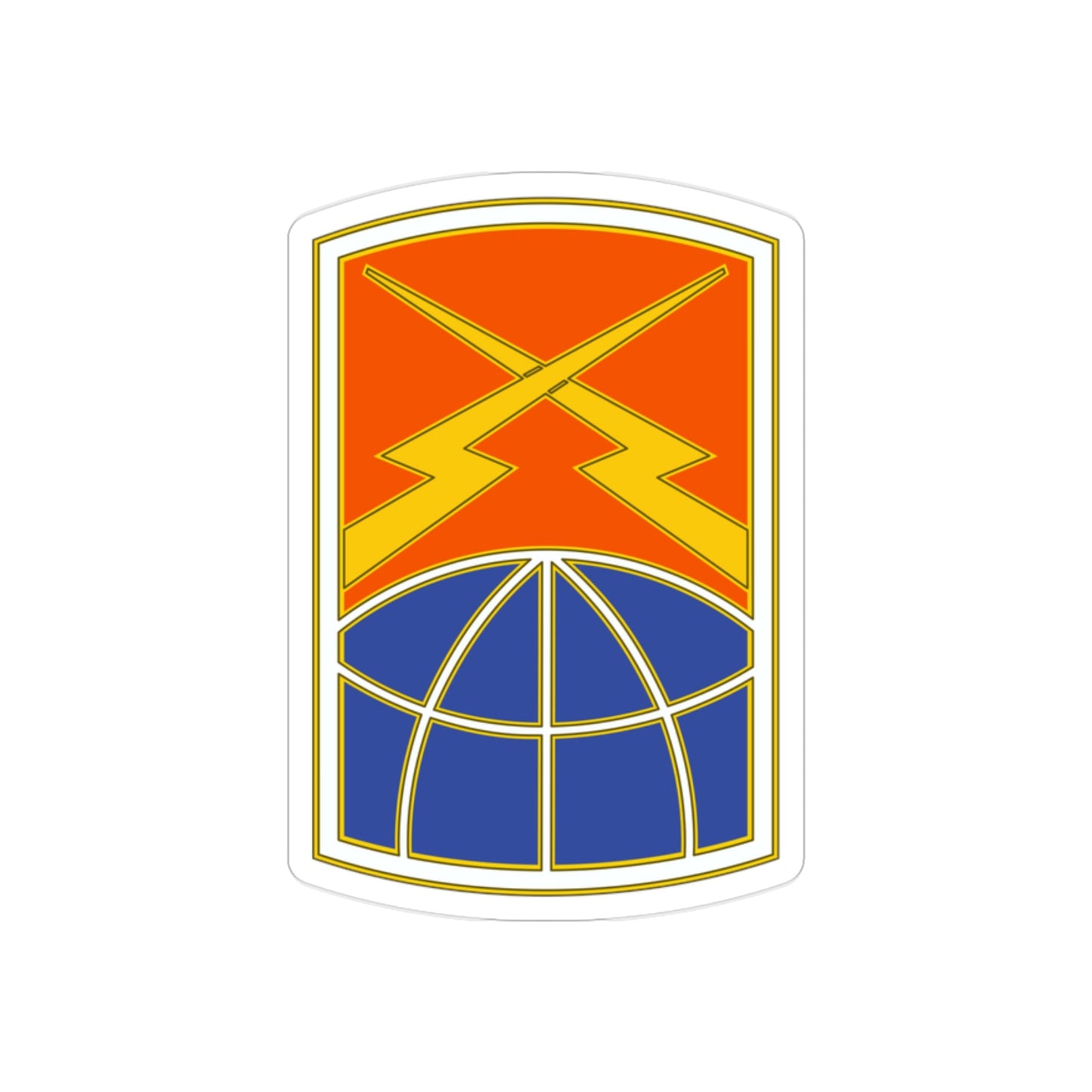 160 Signal Brigade 3 (U.S. Army) REVERSE PRINT Transparent STICKER-2" × 2"-The Sticker Space