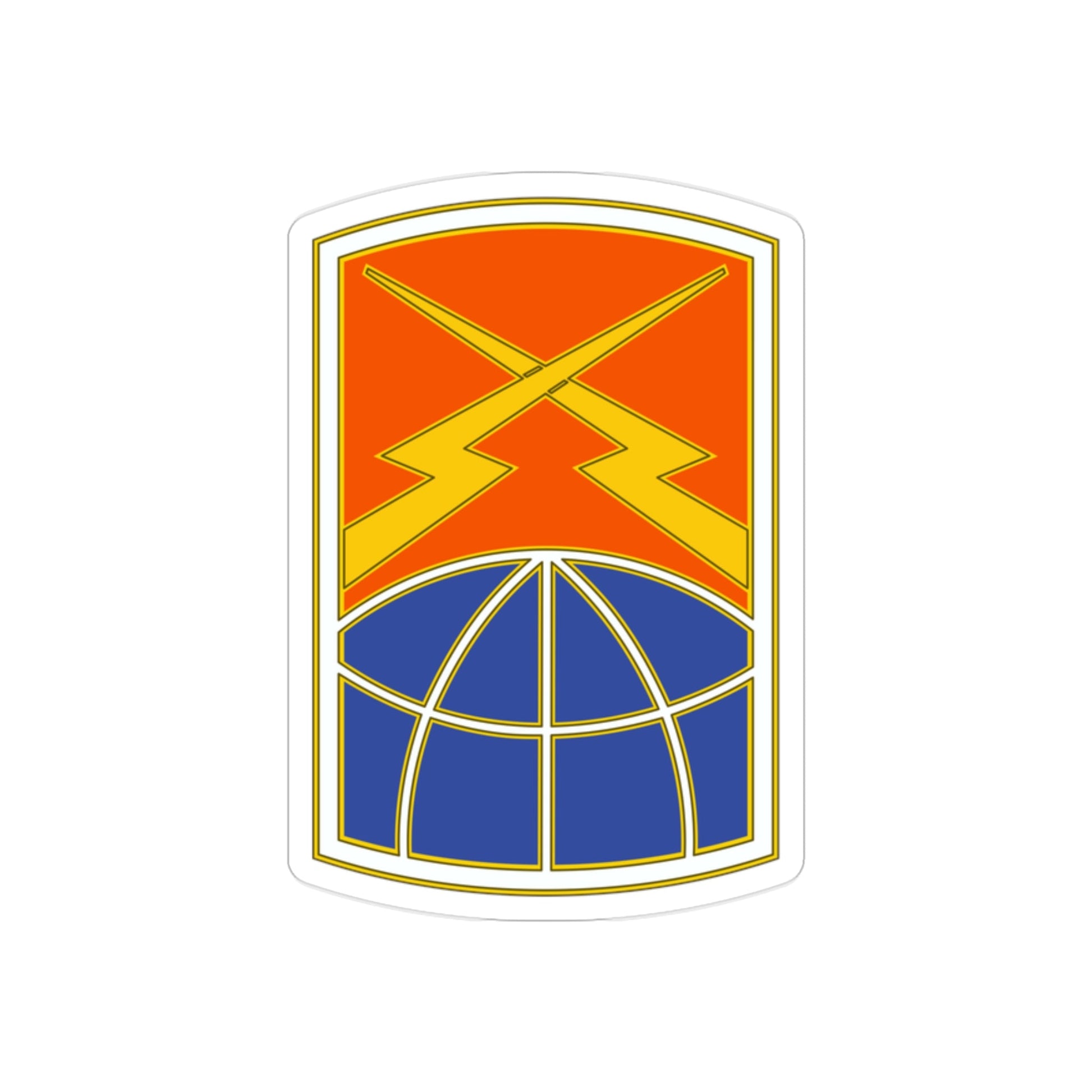 160 Signal Brigade 3 (U.S. Army) REVERSE PRINT Transparent STICKER-2" × 2"-The Sticker Space