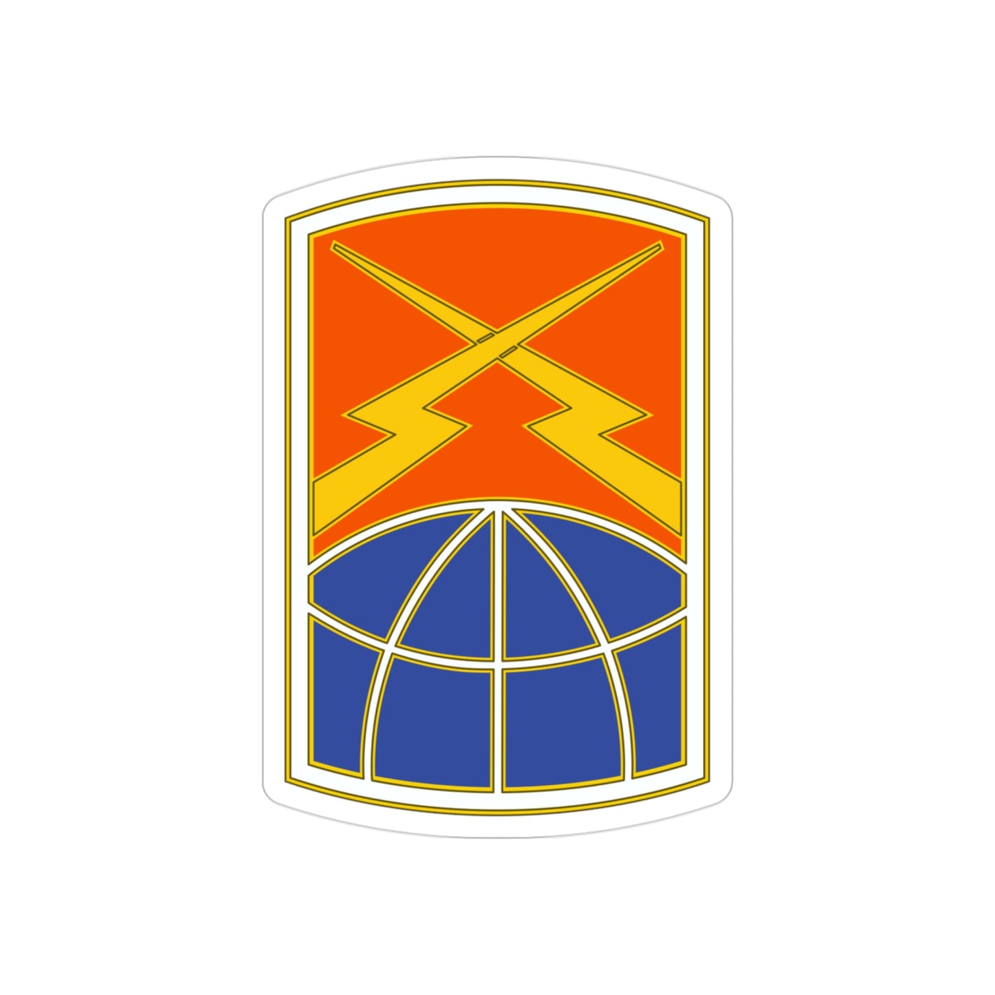 160 Signal Brigade 3 (U.S. Army) REVERSE PRINT Transparent STICKER-3" × 3"-The Sticker Space