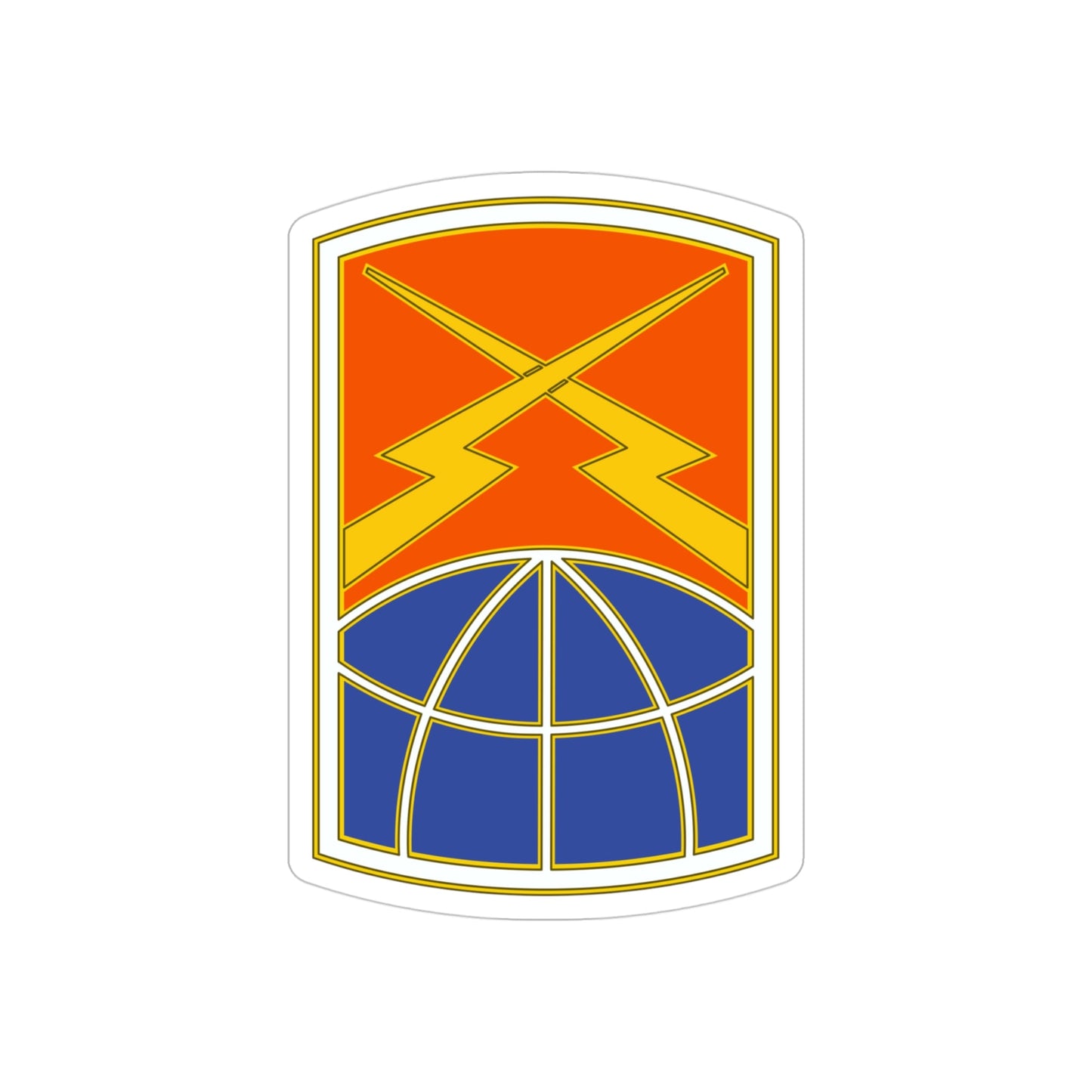 160 Signal Brigade 3 (U.S. Army) REVERSE PRINT Transparent STICKER-4" × 4"-The Sticker Space