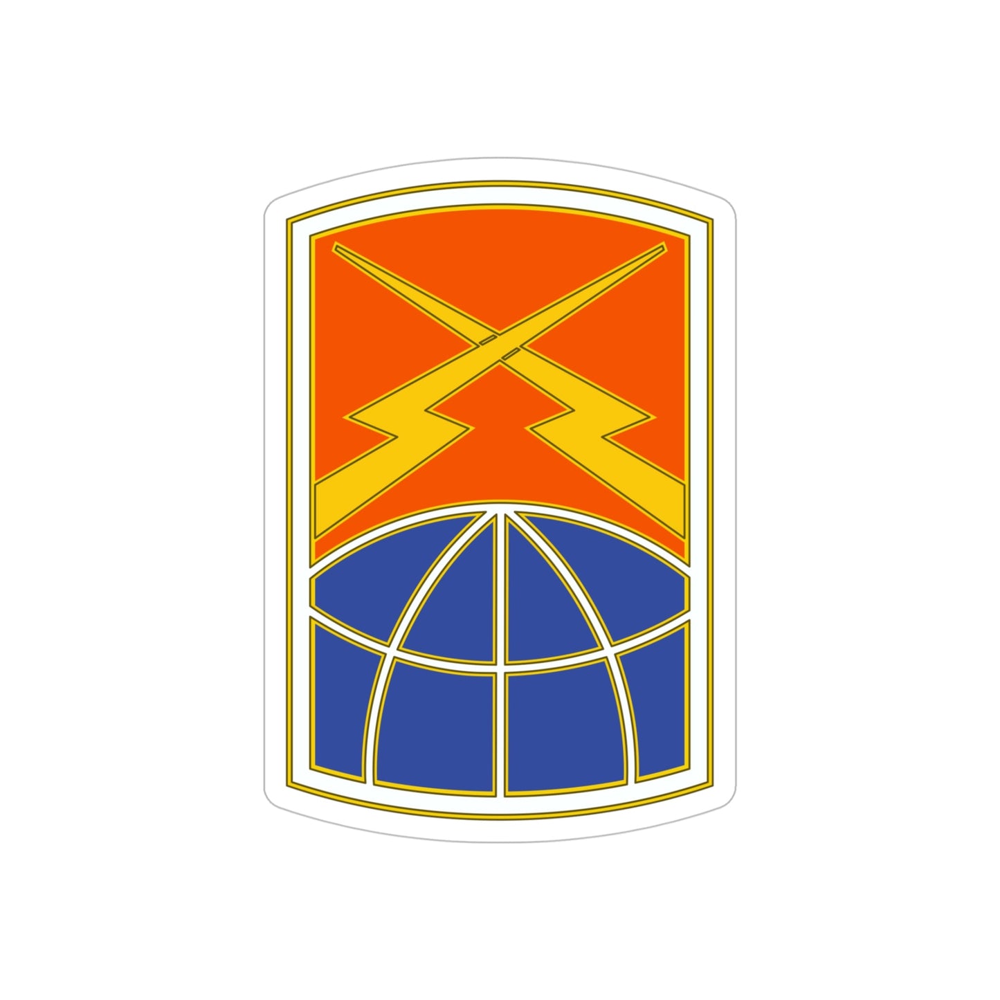 160 Signal Brigade 3 (U.S. Army) REVERSE PRINT Transparent STICKER-5" × 5"-The Sticker Space