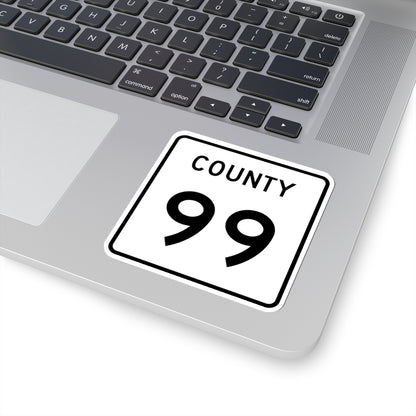 County 99 square (Minnesota) (Road Sign) STICKER Vinyl Kiss-Cut Decal