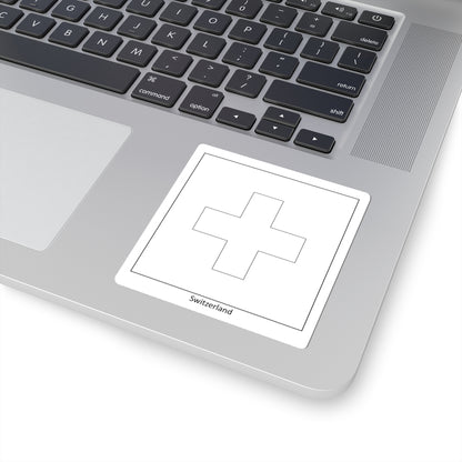 Flag of Switzerland colouring page (Switzerland) STICKER Vinyl Kiss-Cut Decal