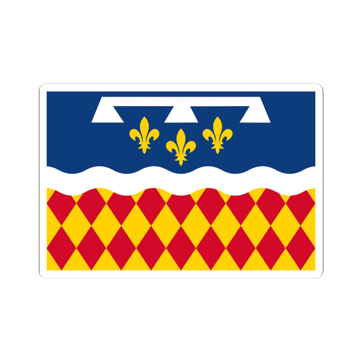 Flag of Charente (France) STICKER Vinyl Kiss-Cut Decal