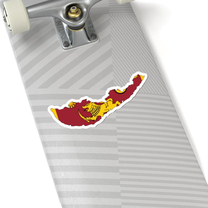 Southern Province Flag-map (Sri Lanka) STICKER Vinyl Kiss-Cut Decal