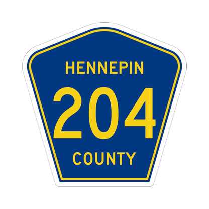Hennepin County 204 (Minnesota) (Road Sign) STICKER Vinyl Kiss-Cut Decal