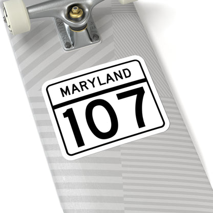 MD Route 107 (Maryland) (Road Sign) STICKER Vinyl Kiss-Cut Decal