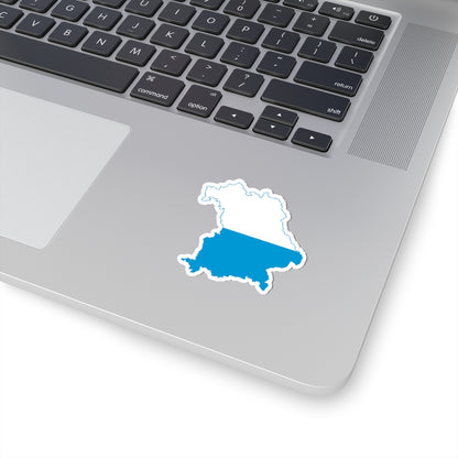 Flag map of Bavaria striped (Germany) STICKER Vinyl Kiss-Cut Decal
