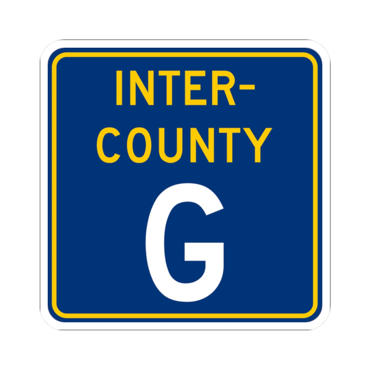 Inter County Route G MN (Minnesota) (Road Sign) STICKER Vinyl Kiss-Cut Decal