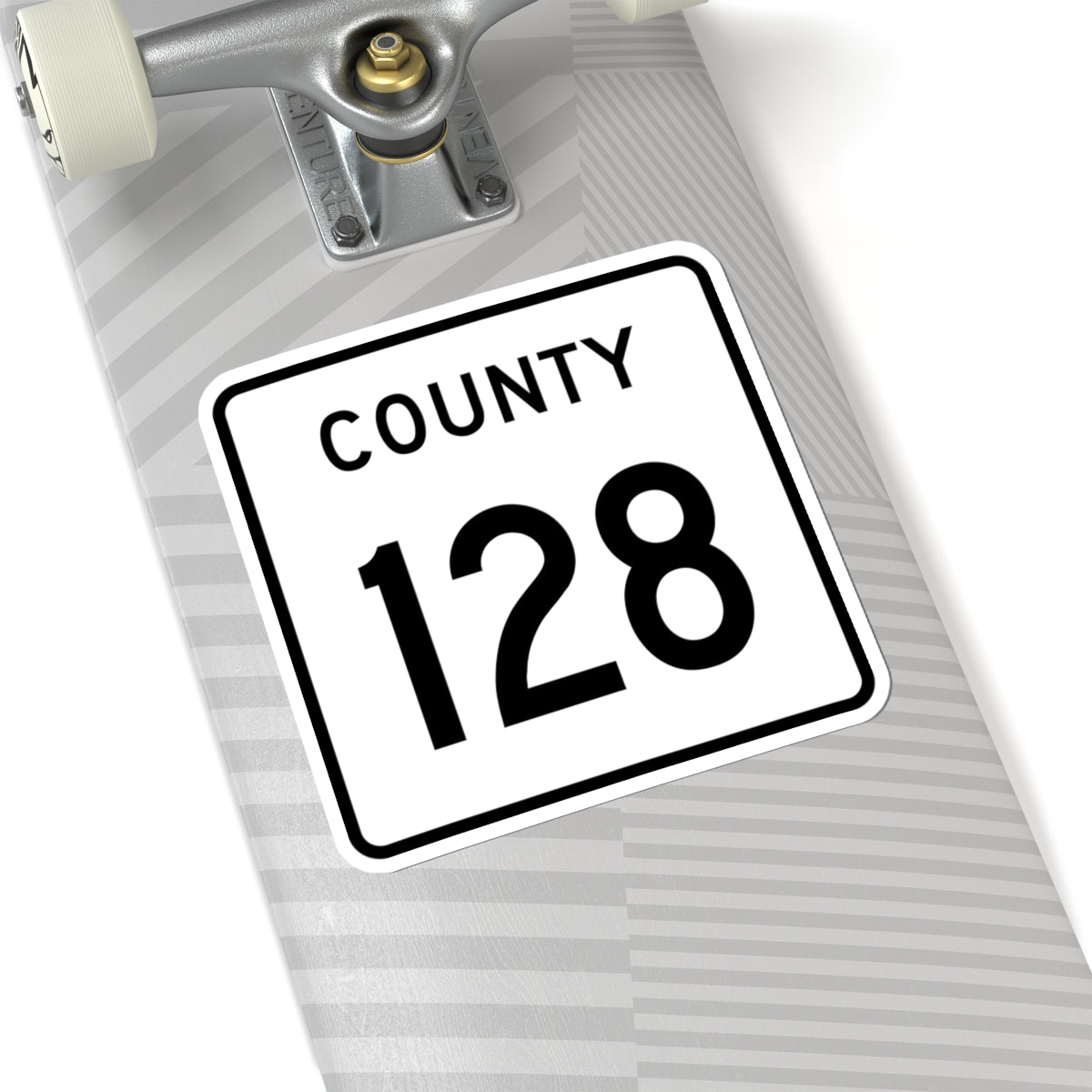 County 128 square (Minnesota) (Road Sign) STICKER Vinyl Kiss-Cut Decal