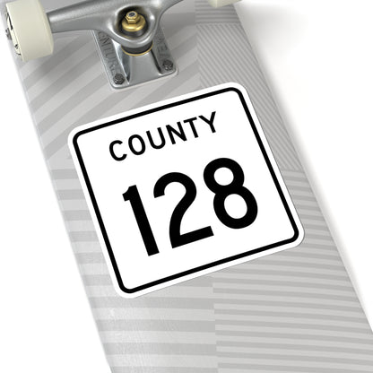 County 128 square (Minnesota) (Road Sign) STICKER Vinyl Kiss-Cut Decal