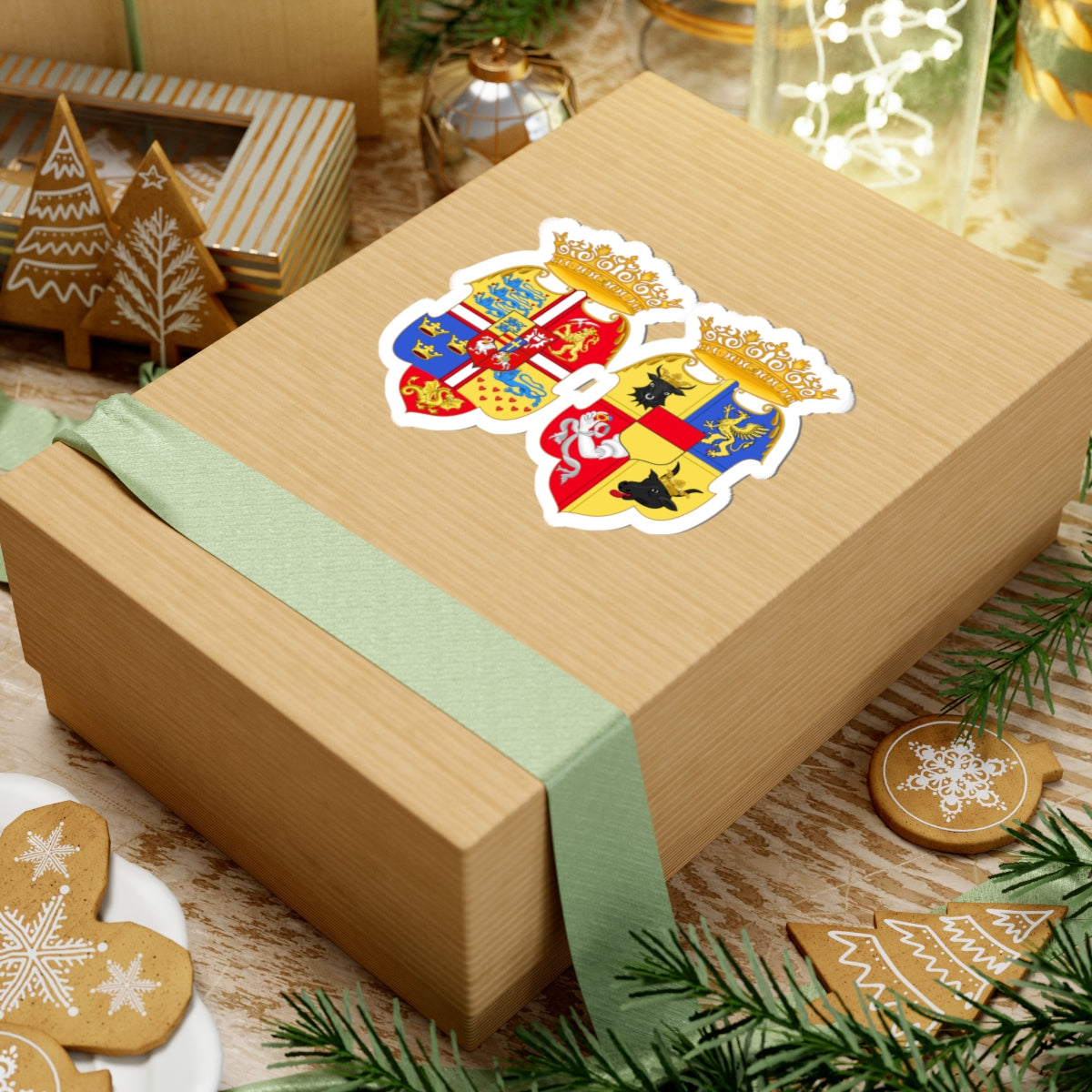 Armoiries Frédéric II de Danemark et Sophie de Meckenbourg-Güstrow (Denmark) (Coat of Arms) STICKER Vinyl Kiss-Cut Decal