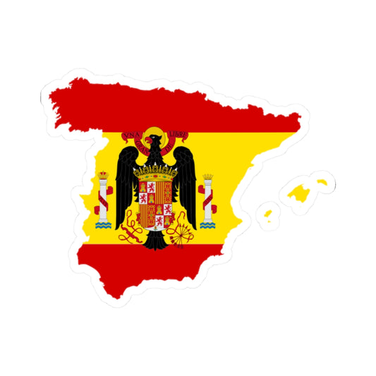 Flag-map of Spain 1945-1977 (Spain) STICKER Vinyl Kiss-Cut Decal