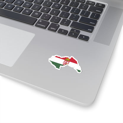 Flag-map of Hungary 1941-1945 (Hungary) STICKER Vinyl Kiss-Cut Decal