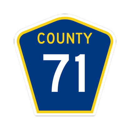 County 71 MN (Minnesota) (Road Sign) STICKER Vinyl Kiss-Cut Decal