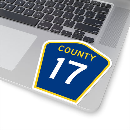 County 17 MN (Minnesota) (Road Sign) STICKER Vinyl Kiss-Cut Decal