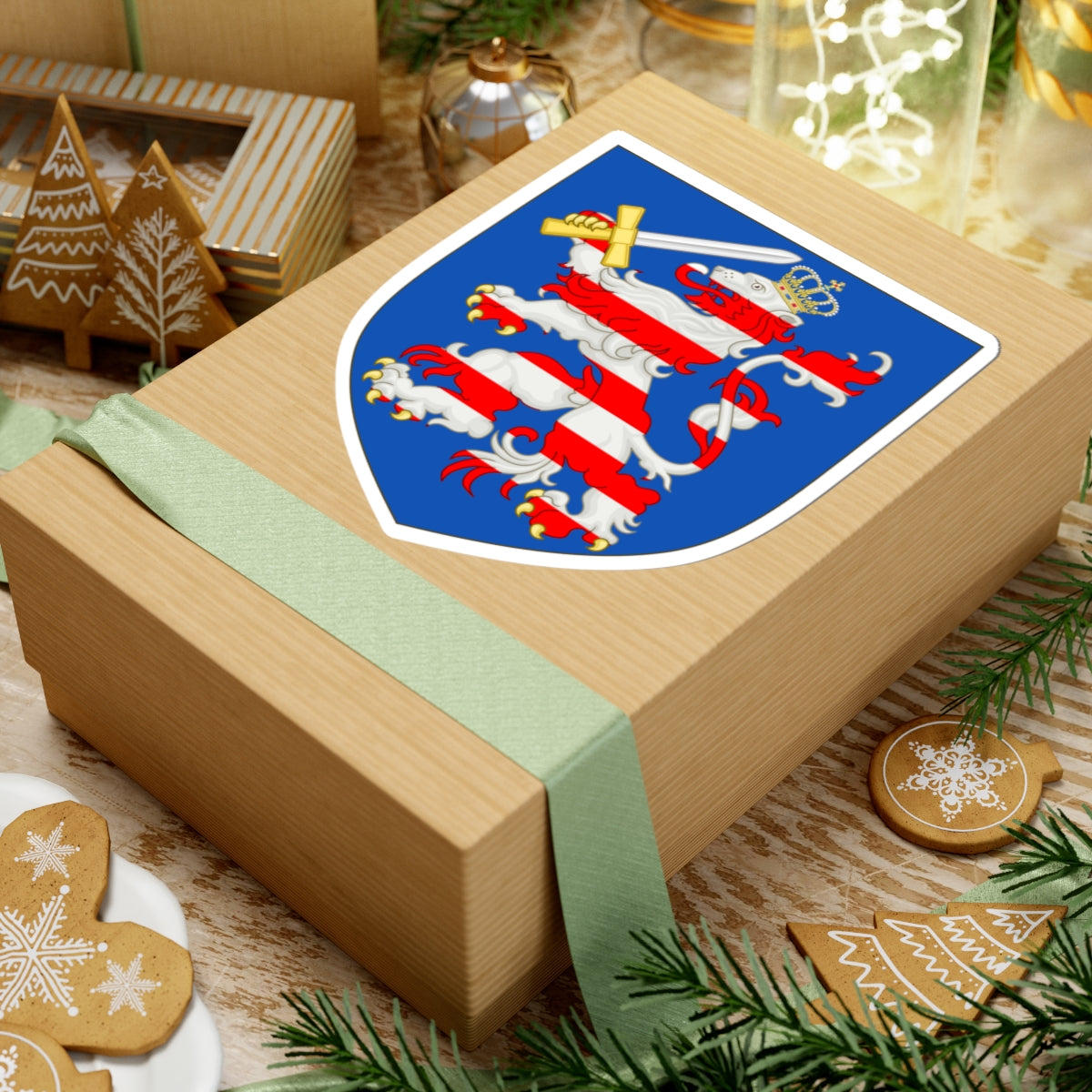 Arms of the Grand Duchy of Hesse 1806-1918 (Denmark) (Coat of Arms) STICKER Vinyl Kiss-Cut Decal