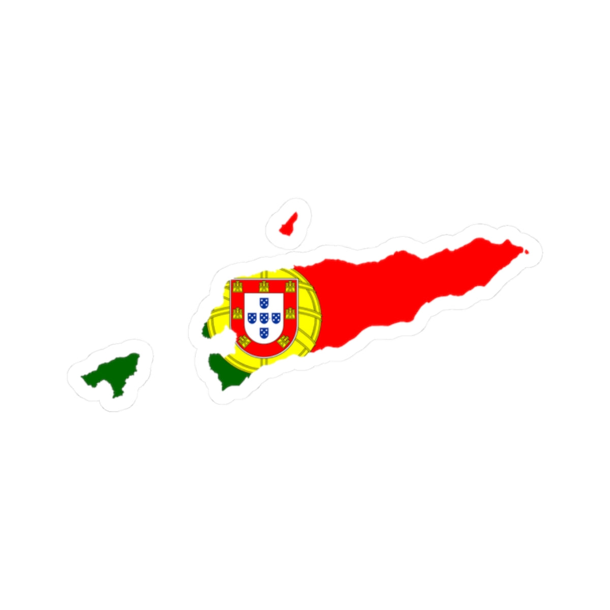Flag map of Portuguese Timor 1910-1975 STICKER Vinyl Kiss-Cut Decal