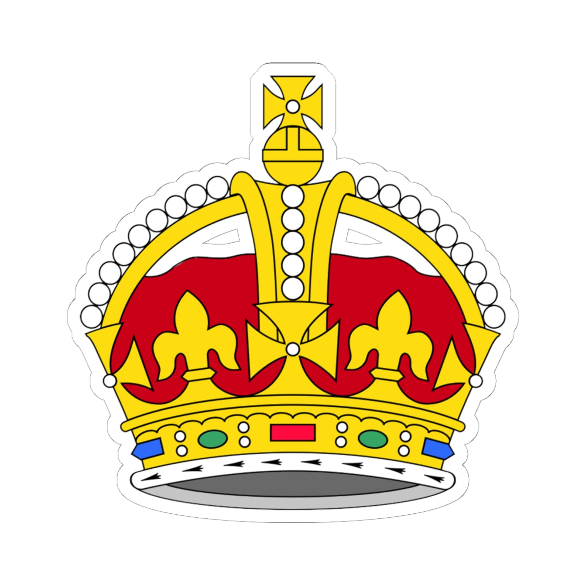 1901 pattern Tudor Crown plain 3D (United Kingdom) (Coat of Arms) STICKER Vinyl Kiss-Cut Decal